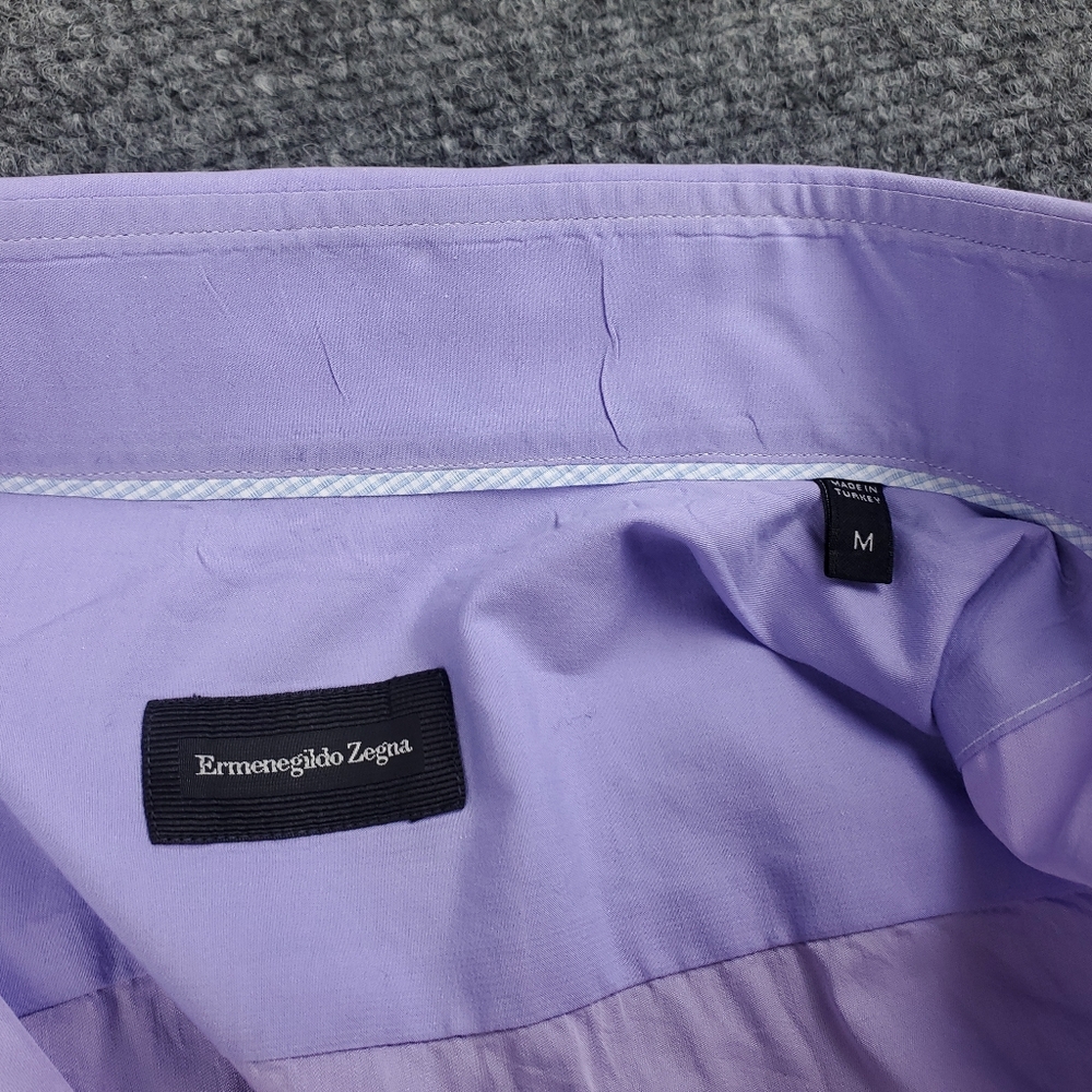 Ermenegildo Zegna Current Solid Purple Dress Shir… - image 4